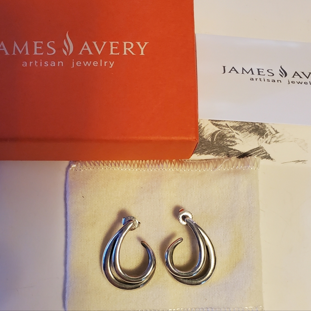 James Avery Retired Double Curl Ear Posts - image 5